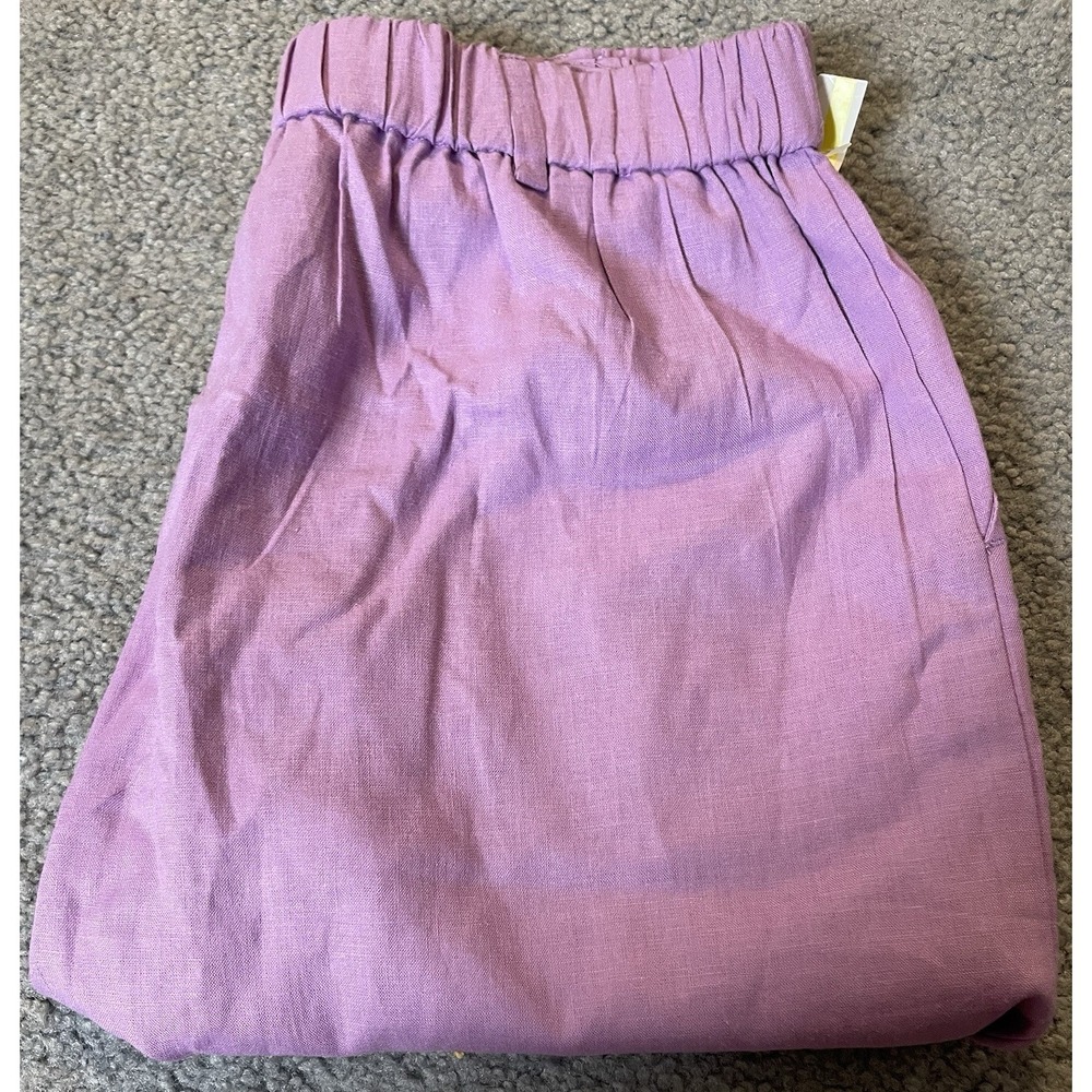 Open Edit Linen Blend Chino Shorts Sz S Lavender High Rise 6" Inseam Classic - Picture 8 of 8